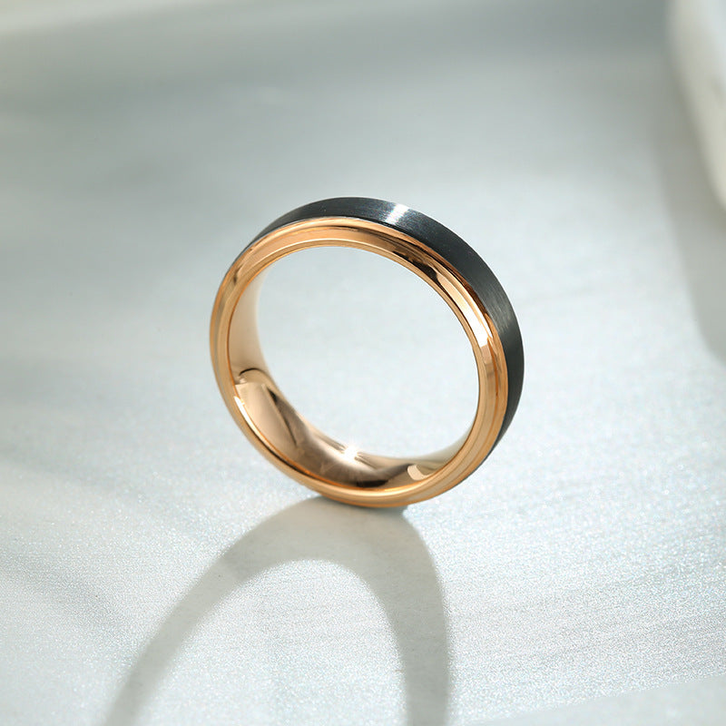 Double Groove Black Electroplated Tungsten Steel Ring Double Groove Black Electroplated Tungsten Steel Ring